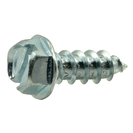 Midwest Fastener Sheet Metal Screw, #12 x 5/8 in, Zinc Plated Steel Flange Hex Head Slotted Drive, 100 PK 02945